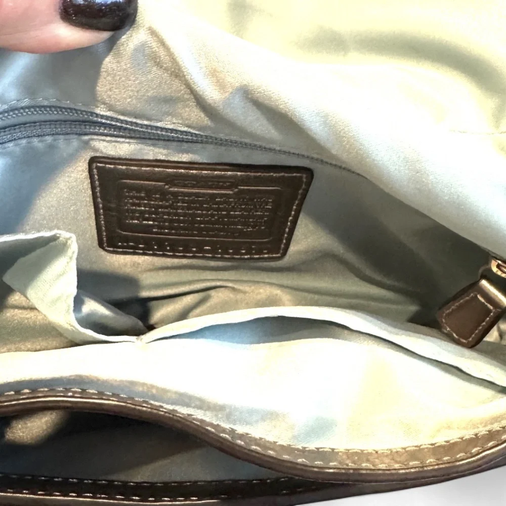 Coach Metallic Bronze Gold Leather Evening Shoulder Bag